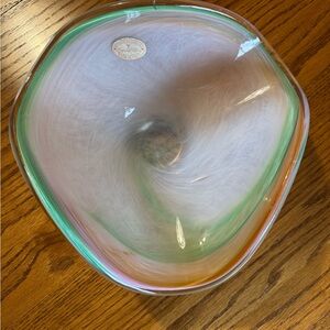 Vintage Murano Art Glass Swirl Centerpiece Bowl